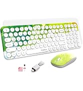 Mobifice 2.4G Wireless Keyboard and Mouse Combo Slim Cute Cordless Compact Size Silent Retro Keyb...