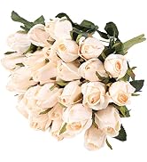 Hawesome 3 Bunches Artificial Flowers Silk Roses Buds Realistic Bouquet Arrangement for Decoratio...