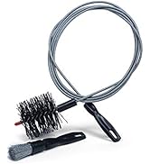FryOilSaver Co | B67C | Pellet Stove Vent Cleaning Kit | 3" by 3.5" Bristle Head | Extra Length 1...