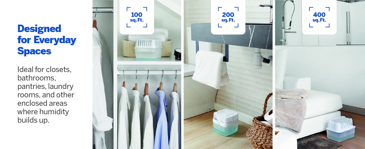 Ideal for closets, bathrooms, pantries, laundry rooms, and other enclosed areas
