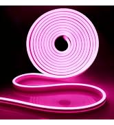 iNextStation 16.4FT/5M Pink LED Strip Lights, DC12V Silicone Neon Light Strip, IP65 Waterproof Le...