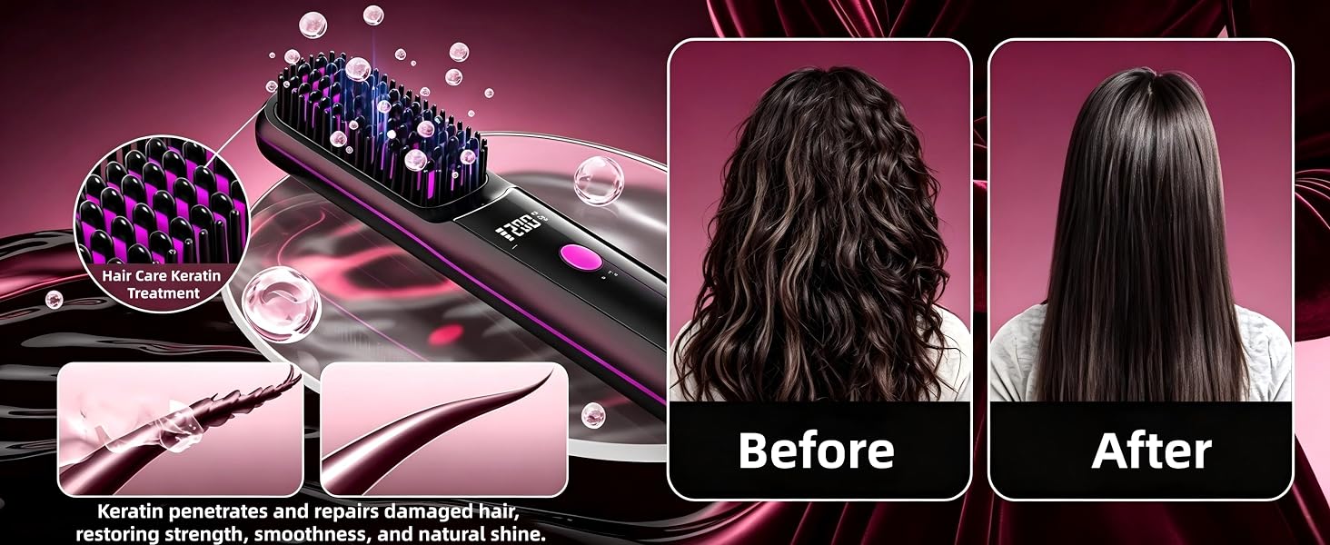 Rechargeable Brush for Straightening and Curling