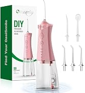 OasiSmile C2 Water Flosser, Cordless Oral Irrigator with DIY Pressure, Pink | 350ML, 4 Modes, 5 J...