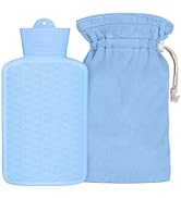 Meartchy Silicone Hot Water Bottle, 1L Hot Water Bag for Pain Relief, Hot & Cold Compress, Hand &...