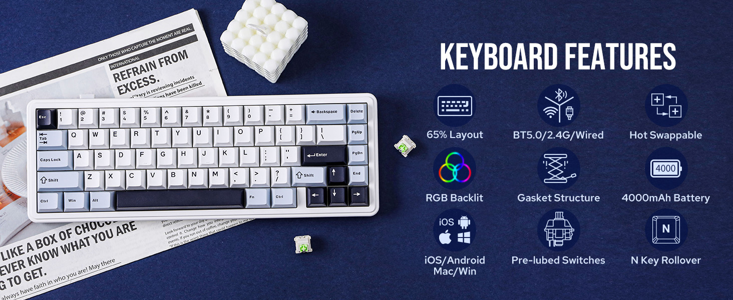 F65 wireless gaming keyboard