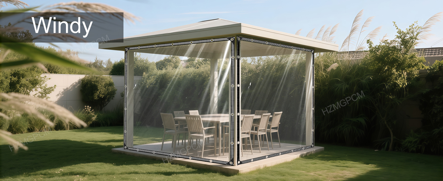 outdoor clear tarp curtain