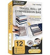 12 Travel Compression Bags Vacuum Packing, Roll Up Travel Space Saver Bags for Luggage, Cruise Sh...