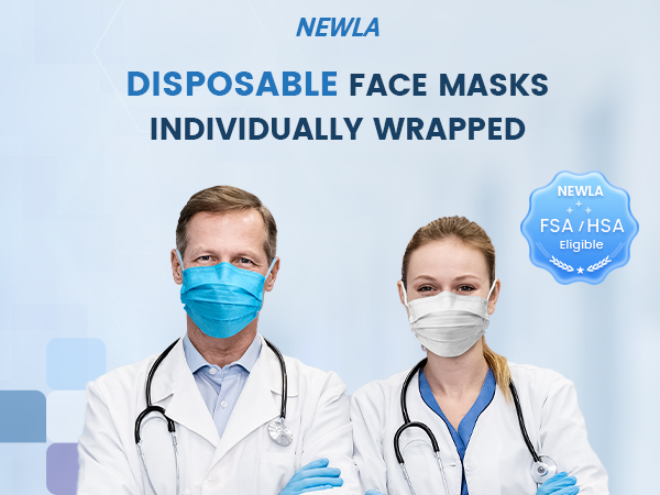 fsa hsa eligible masks disposable face masks for adults women,4 layers, individually wrapped mask