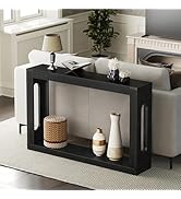 YATINEY Farmhouse Console Table, 47.2 Inches Wooden Sofa Table, Behind Couch Table with Storage, ...