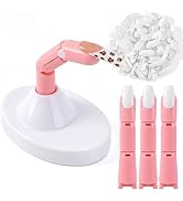 Practice Finger for Acrylic Nails, 3 Nail Practice Finger with 1 Base Stand 100 White Nail Tips, ...