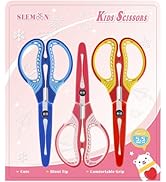SLEMOON Kids Scissors 5.5 inch Right/Left Hand | Premium Stainless Steel, Blunt Tips, Safety Cove...