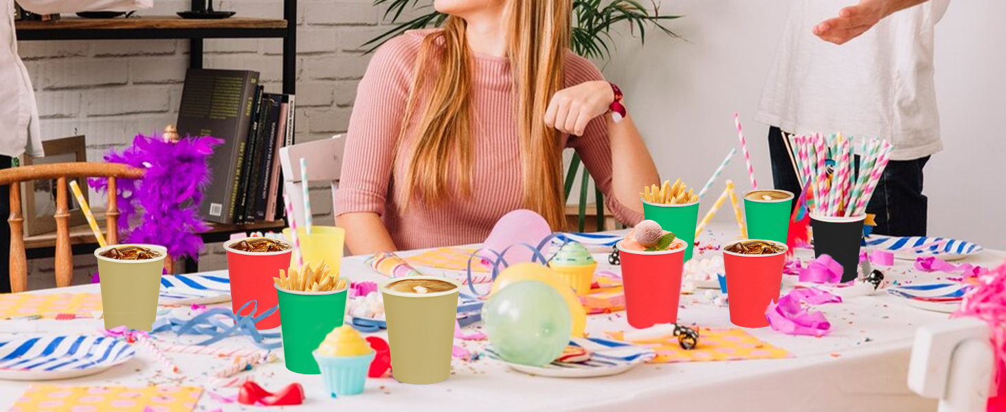 Fedmut 8OZ Paper Cups Disposable Party Cups
