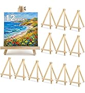 12 Pack 9 Inch Wooden Easel Stand for Painting, Tabletop Art Craft Easels for Canvas, Poster Boar...