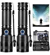 MIXILIN Rechargeable LED Flashlights High Lumens, 99000 Lumens Bright Flashlight with 5 Modes & W...
