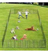 Yescom Dog Playpen Fence Outdoor for Yard, 36 Panels 47 inch Metal Garden Animal Barrier with Gat...