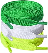 UpUGo 3 Pair Flat Shoe laces, 5/16" Wide Shoelaces for Athletic Running Sneakers Shoes Boot Strings
