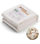 KAQRHFT Natural Cotton Batting, Natural Cotton Quilt Batting for Quilts, 59 x 79 Inch Light Weigh...