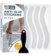 Anti Slip Shower Stickers 24 PCS, Invisible Non-Slip Shower Strips for Adults, Premium Adhesive B...