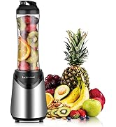 La Reveuse Smoothies Blender Personal Size 300 Watts with 18 oz BPA-Free Portable Travel Sports B...