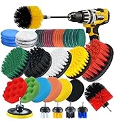 Shieldpro 45 Piece Drill Brush Attachment Set, All Purpose Power Clean Scrubber Brush, Scrub Pads...