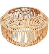 LUCORUSC Hanging Light Rattan Lamp Shades Boho Lamp Shades, Woven LampShades for Floor Lamps Ratt...