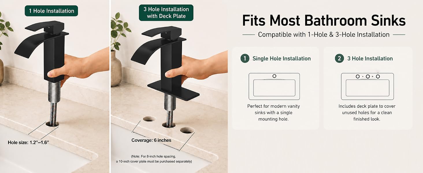 black faucet for bathroom sink