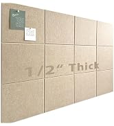 Large Cork Board for Office Wall Decor,48"x36"-12 Pack Felt Wall Tiles with Safe Removable Adhesi...