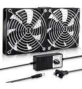 Wathai Big Airflow 120mm Fan 110V 240V AC Power Supply, Speed Controller 3V to 12V, for Mining Ma...