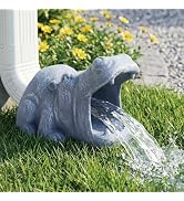 ehuoyan Hippo Downspout Extension 2'' x 3'' Decorative Downspout Extender Diverter Resin Rain Gut...
