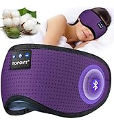 TOPOINT Sleep Mask Headphones Bluetooth Wireless 5.4, Breathable Cotton Eye Mask for Sleeping Sid...