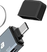 Vanja SD Card Reader, 3 in 1 USB/USB C/Micro USB Micro SD Card Reader Adapter for Mac, MacBook, i...