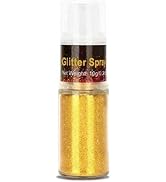 Go Ho Hair and Body Glitter Spray,Festival Glitter Powder Makeup for Hair/Body/Clothes,Gold Glitt...