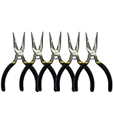 BOOSDEN 5 inch Small Needle Nose Pliers Set, 5 Pack,Small Pliers Set, Mini Precision Pliers Set,M...