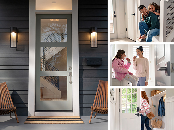 Schlage door hardware on front doors, closet doors, bathroom doors, office doors and in entire home