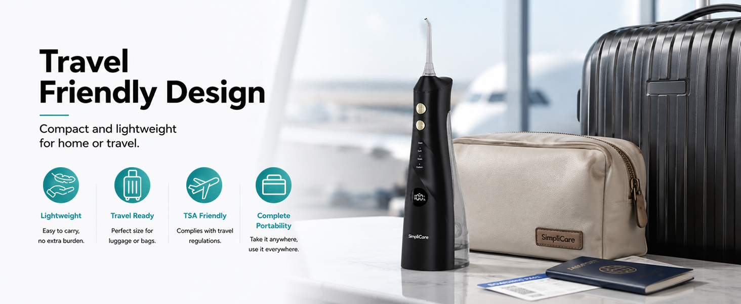 SimpliCare F5052 cordless water flosser for daily oral care and deep cleaning