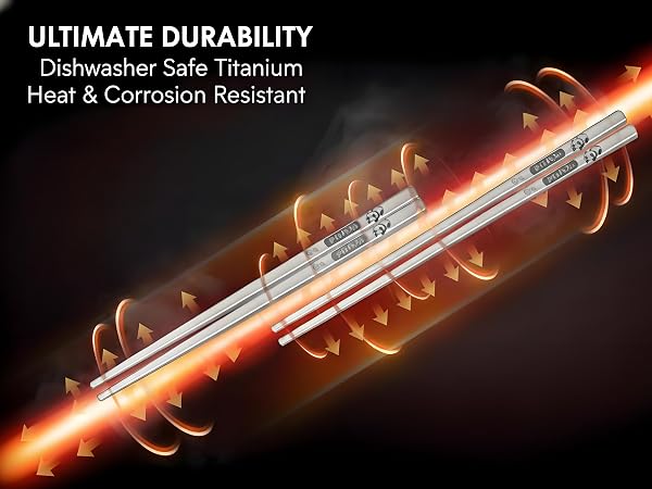 Premium Reusable titanium Chopsticks Set Experience Authentic Asian