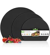 TPU Silicone Cutting Boards for Kitchen Set of 3, Thick Rubber Flexible Cutting Board Mats, Black...