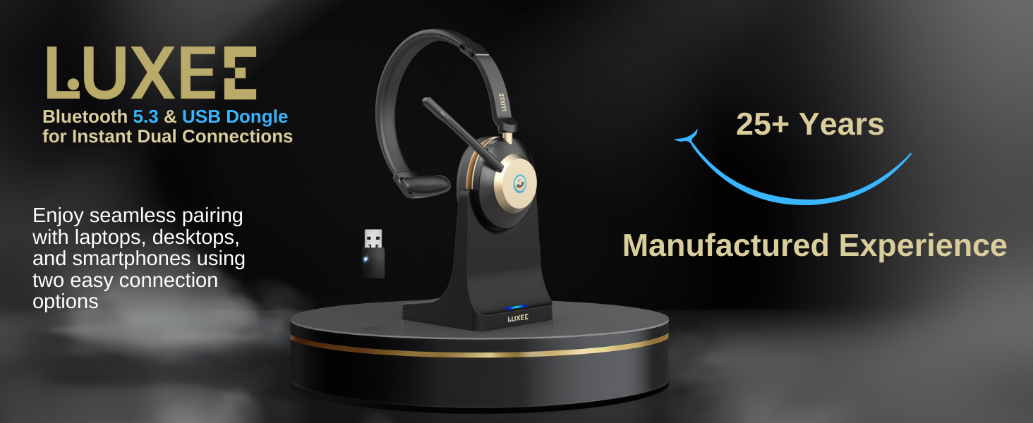 dual connection wireless headset for pc and work