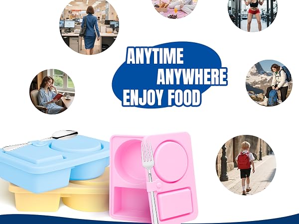 Silicone Reusable Snack Containers with Lids