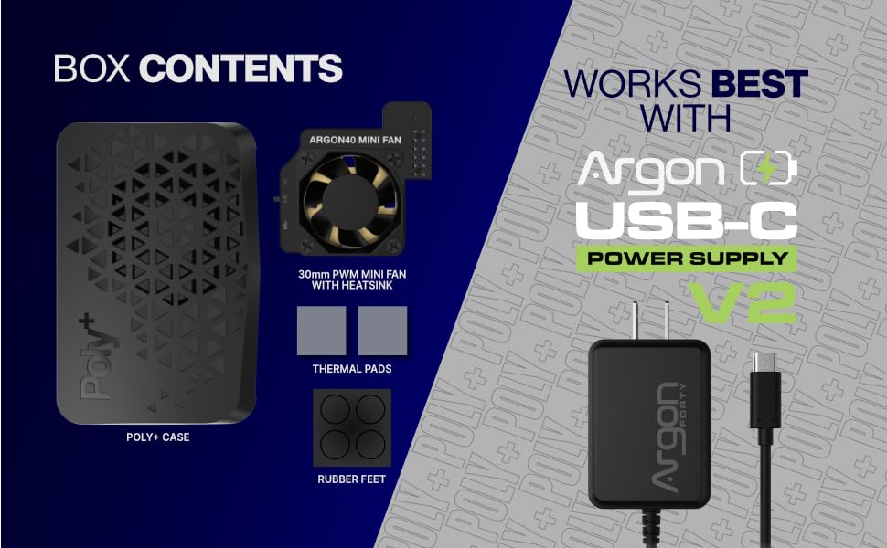 Box Contents | Works Best with Argon USB-C PSU V2