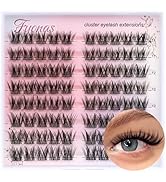 Fyonas Wispy Lash Clusters Natural Eyelash Clusters C Curl Cluster Eyelash Extensions 11-13mm Man...