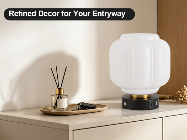 Rechargeable Table Lamp Cordless Milk Glass Bedside Lamp Small white and black