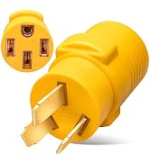 MECMO NEMA 10-50P to 14-50R EV Charger Adapter, 240V 50Amp 3 Prong Plug to 4 Prong Charger, 50A S...