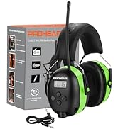 PROHEAR 027 AM FM Radio Headphones with Digital Display, 25dB NRR, Safety Ear Protection Earmuffs...