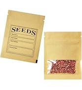 PABCK 100 Pack Small Resealable Seed Envelopes with Clear Window 2.7x3.7inch Brown Kraft Paper Pa...