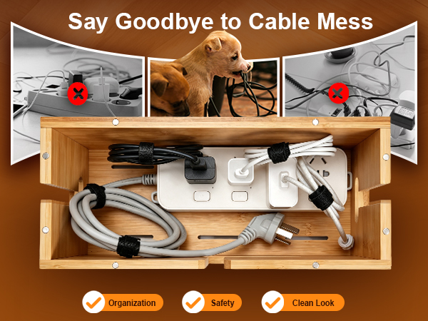 cable management box, wooden box, wood box, cord hider box, cable management
