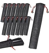 12 Pack 13inch Long Folding Hand Fan bags,Black (Fan bags Black-13in-12p)