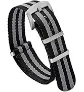 watchdives Nylon Watch Band 18mm 20mm 22mm Multicolor Replacement Watch Straps for Men Women (Bla...