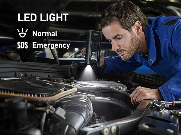 Portable Tire Inflator Air Compressor Cordless bike pump tire inflator with led lights