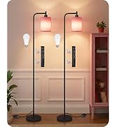 GOEBLESON 2Pack Dimmable Floor Lamp for Living Room with Remote and Foot Switch, Modern Standing,...